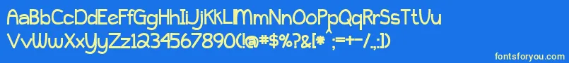 BmdPeytonJenniferBold Font – Yellow Fonts on Blue Background