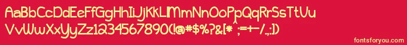 Шрифт BmdPeytonJenniferBold – жёлтые шрифты на красном фоне