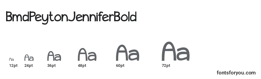 BmdPeytonJenniferBold Font Sizes