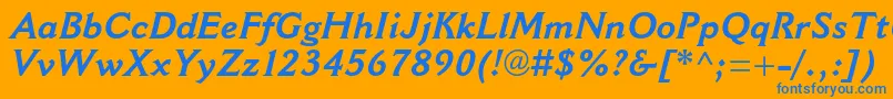 CantoriamtstdBolditalic Font – Blue Fonts on Orange Background