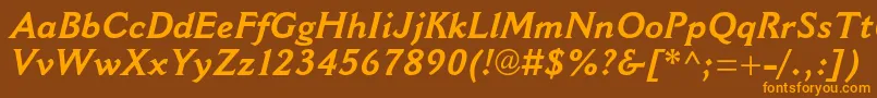 CantoriamtstdBolditalic Font – Orange Fonts on Brown Background