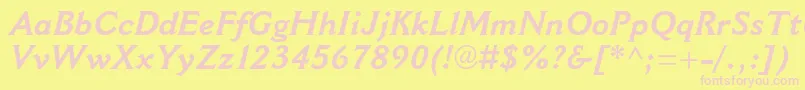 CantoriamtstdBolditalic Font – Pink Fonts on Yellow Background