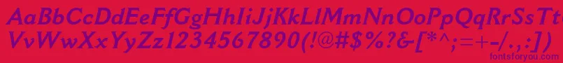 CantoriamtstdBolditalic Font – Purple Fonts on Red Background