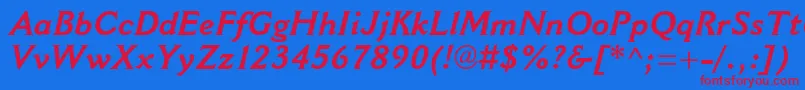 CantoriamtstdBolditalic Font – Red Fonts on Blue Background