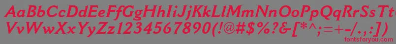 CantoriamtstdBolditalic Font – Red Fonts on Gray Background
