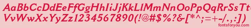 CantoriamtstdBolditalic Font – Red Fonts on Pink Background