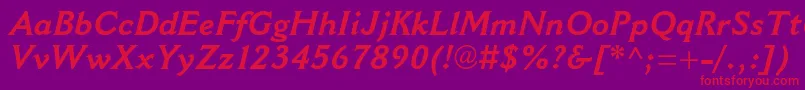 CantoriamtstdBolditalic Font – Red Fonts on Purple Background