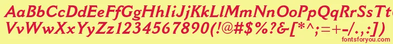 CantoriamtstdBolditalic Font – Red Fonts on Yellow Background