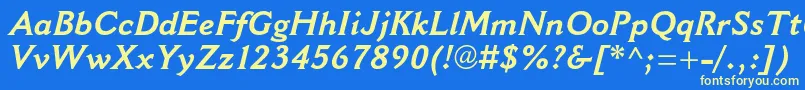 CantoriamtstdBolditalic Font – Yellow Fonts on Blue Background