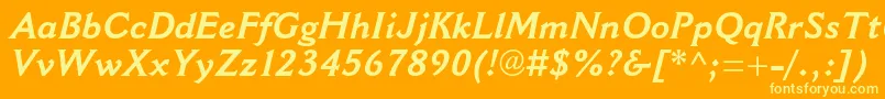 CantoriamtstdBolditalic Font – Yellow Fonts on Orange Background