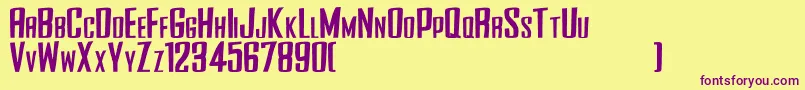 SideWinderSrb Font – Purple Fonts on Yellow Background