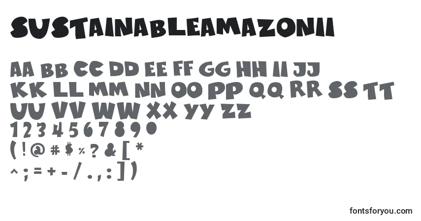Czcionka SustainableAmazonIi – alfabet, cyfry, specjalne znaki