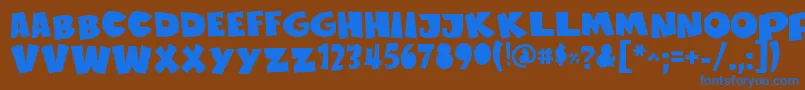 SustainableAmazonIi Font – Blue Fonts on Brown Background