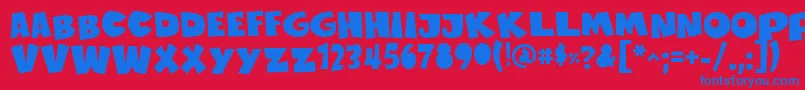 SustainableAmazonIi Font – Blue Fonts on Red Background