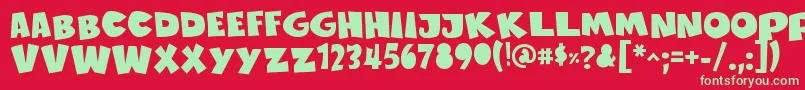 SustainableAmazonIi Font – Green Fonts on Red Background