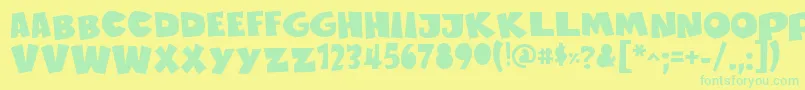 SustainableAmazonIi Font – Green Fonts on Yellow Background