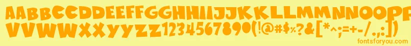 SustainableAmazonIi Font – Orange Fonts on Yellow Background