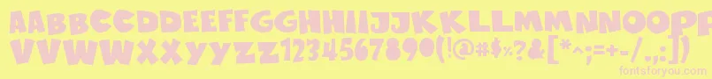 SustainableAmazonIi Font – Pink Fonts on Yellow Background