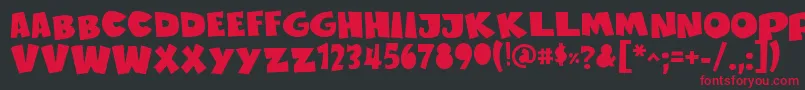 SustainableAmazonIi Font – Red Fonts on Black Background