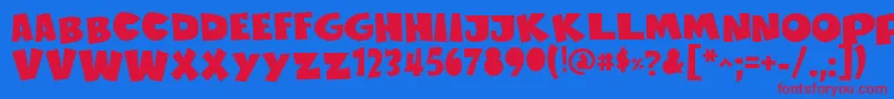 SustainableAmazonIi Font – Red Fonts on Blue Background