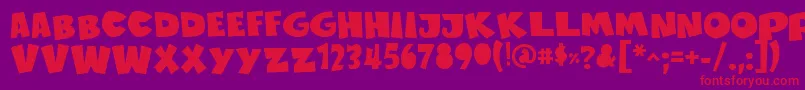 SustainableAmazonIi Font – Red Fonts on Purple Background