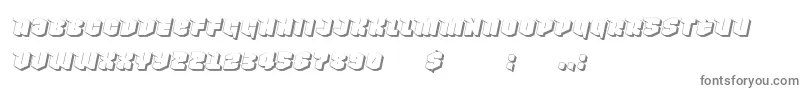 NowyGeroy4fShadowItalic-fontti – harmaat kirjasimet valkoisella taustalla
