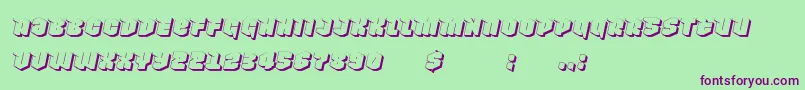 NowyGeroy4fShadowItalic Font – Purple Fonts on Green Background