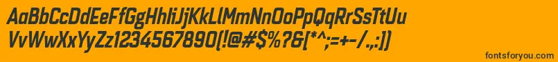 Quarcacondbolditalic Font – Black Fonts on Orange Background