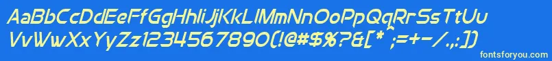 ChromiaCondensedItalic Font – Yellow Fonts on Blue Background
