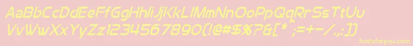 ChromiaCondensedItalic Font – Yellow Fonts on Pink Background