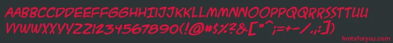 AcmesecretagentbbBoldital Font – Red Fonts on Black Background