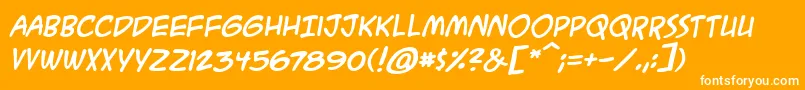 AcmesecretagentbbBoldital Font – White Fonts on Orange Background