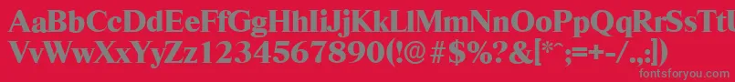 フォントRiccioneserialXboldRegular – 赤い背景に灰色の文字