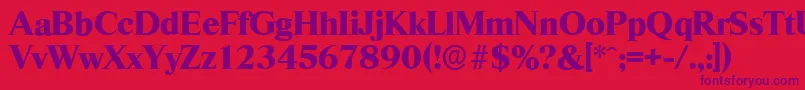 RiccioneserialXboldRegular Font – Purple Fonts on Red Background