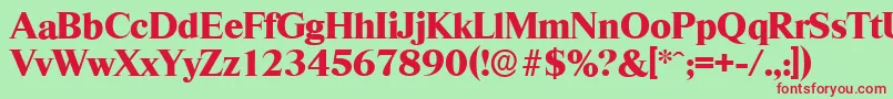 RiccioneserialXboldRegular Font – Red Fonts on Green Background