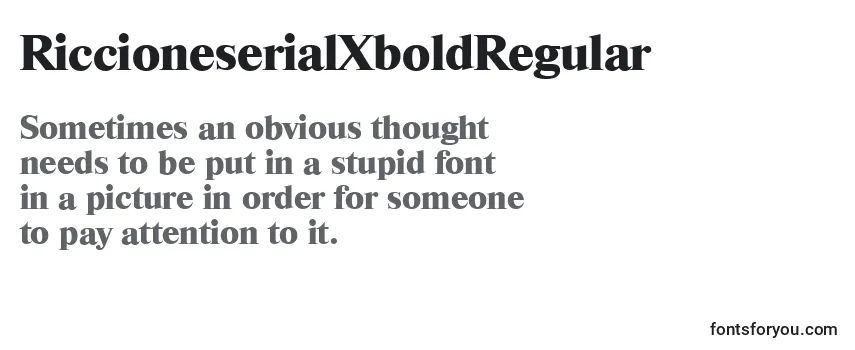 Review of the RiccioneserialXboldRegular Font