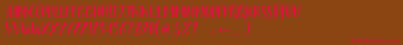 JustBelieveCaps Font – Red Fonts on Brown Background