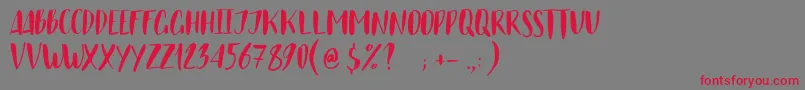 JustBelieveCaps Font – Red Fonts on Gray Background