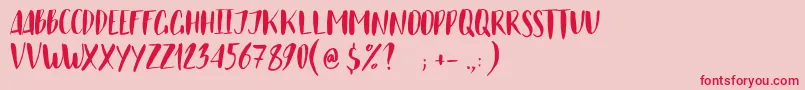 JustBelieveCaps Font – Red Fonts on Pink Background
