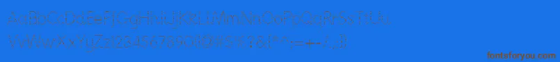 フォントNationpd – 茶色の文字が青い背景にあります。