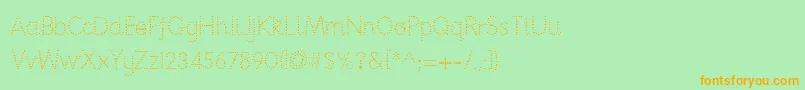 Fonte Nationpd – fontes laranjas em um fundo verde