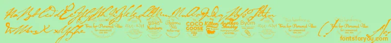 Byrontrial Font – Orange Fonts on Green Background