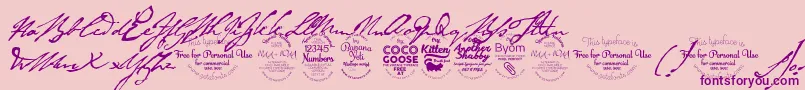 Byrontrial-Schriftart – Violette Schriften auf rosa Hintergrund