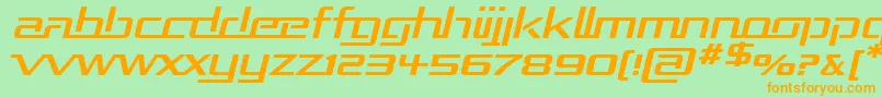 RepublikaExpItalic Font – Orange Fonts on Green Background