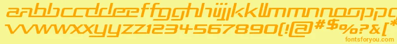 RepublikaExpItalic Font – Orange Fonts on Yellow Background