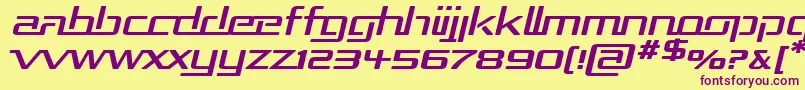 RepublikaExpItalic Font – Purple Fonts on Yellow Background