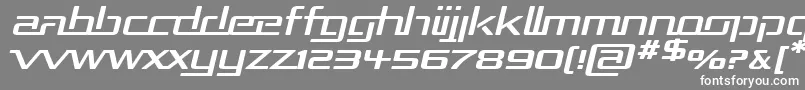 フォントRepublikaExpItalic – 灰色の背景に白い文字