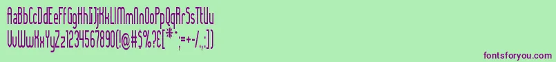 Fonte LadyIceCondensed – fontes roxas em um fundo verde
