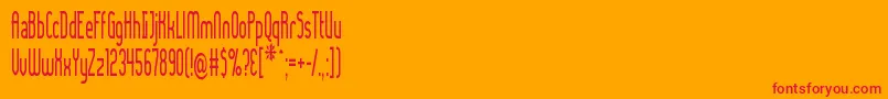 LadyIceCondensed Font – Red Fonts on Orange Background