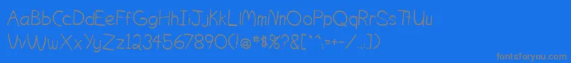 フォントOgontzItalic – 青い背景に灰色の文字